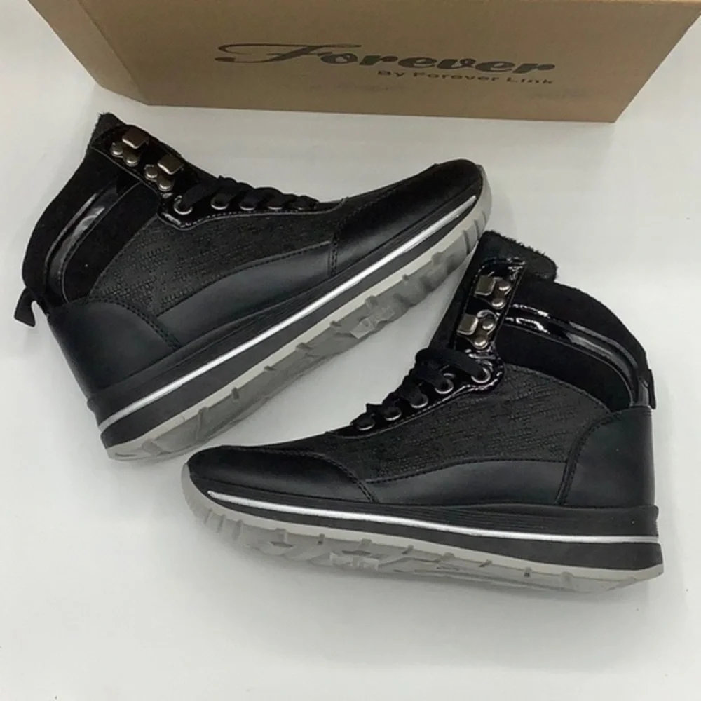 FOREVER LINK Black Neatly High Top Sneakers